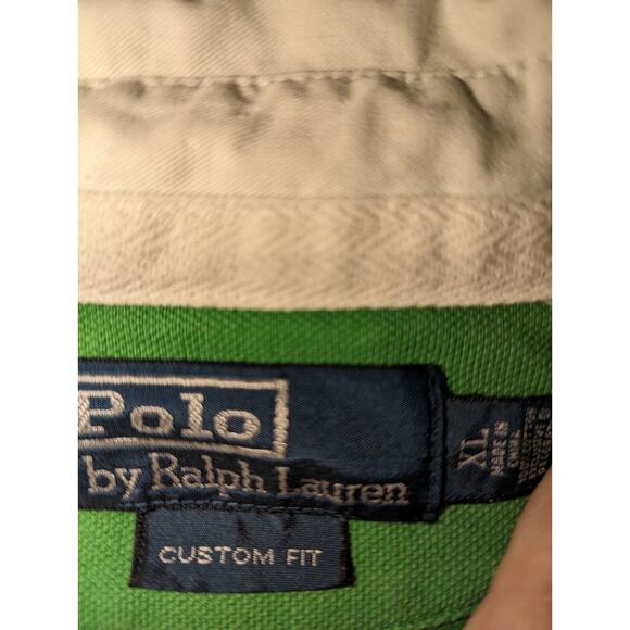 Polo Ralph Lauren Men's XL green Large PONY Custom Slim Fit Polo - Picture 6 of 11